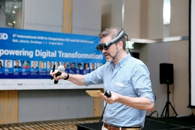 A man wearing a VR headset
