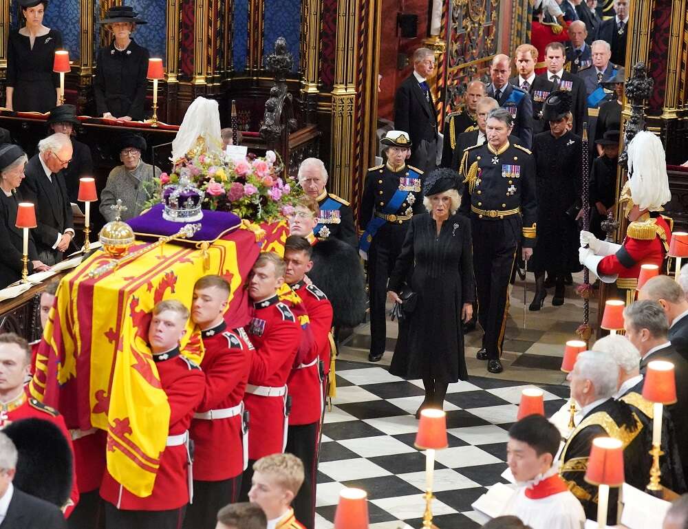 Royals’ grief for queen shows through ceremonial pageantry
