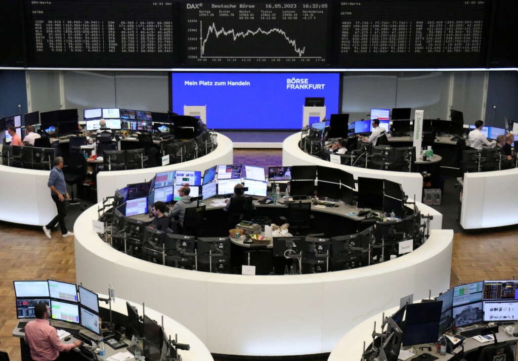 European shares weighed by US debt ceiling concerns, slide in financials