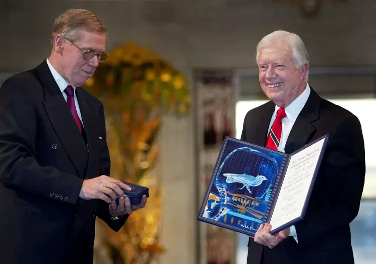 Jimmy Carter worked tirelessly for peace and democracy, Nobel committee says