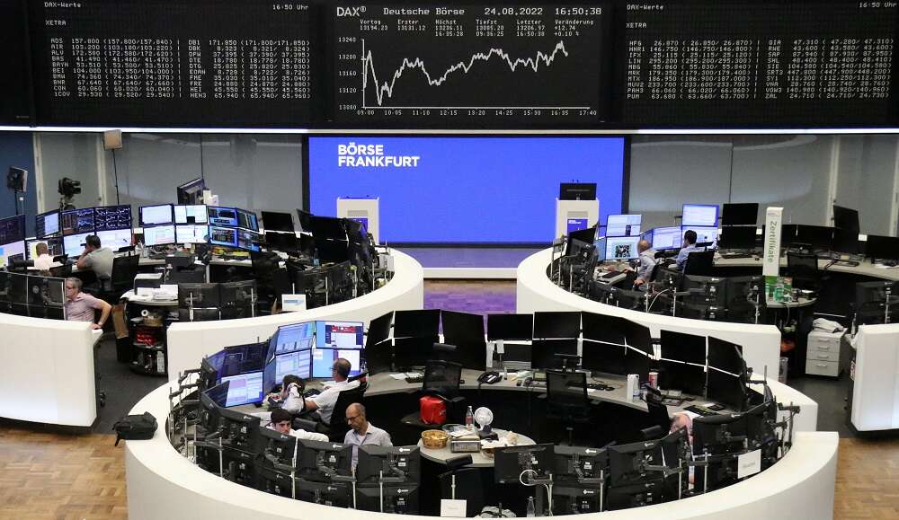 European stocks slip on dour German sentiment survey ahead of Powell speech