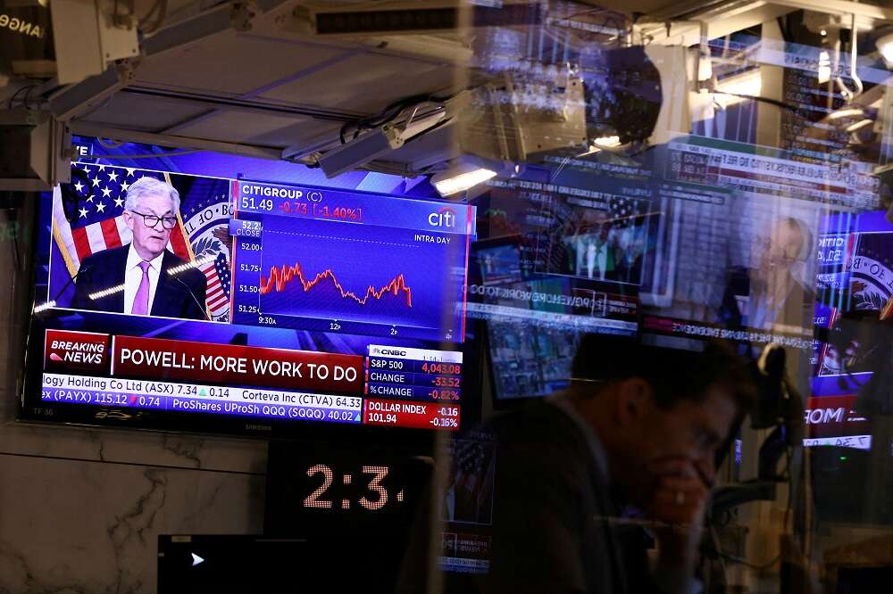 Wall Street drops, Treasury yields gyrate on Fed Chairman Powell’s remarks