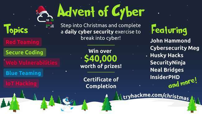 Take part in TryHackMe’s Advent of Cyber 2022 to learn cyber security and win up to $40,000 worth of prizes