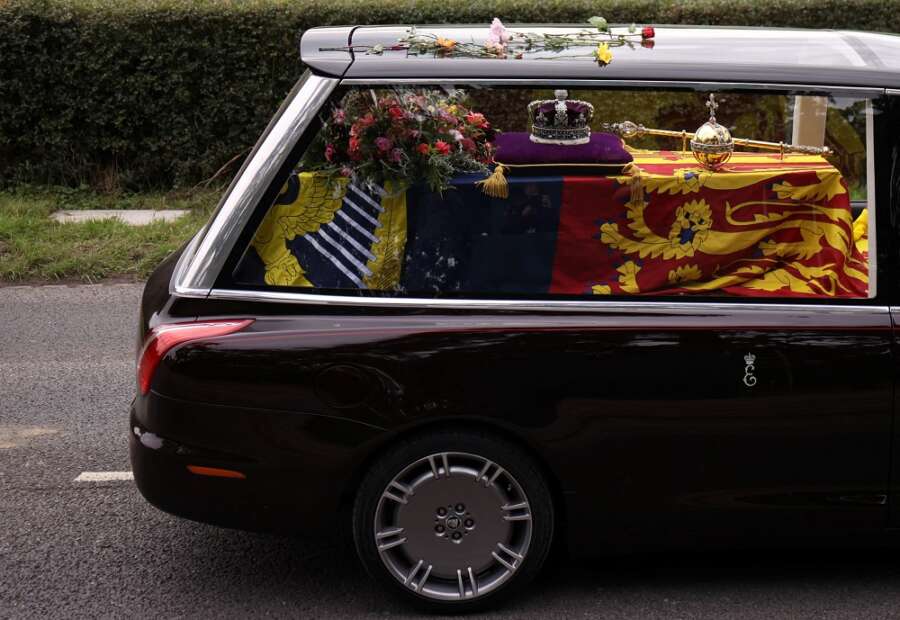 Queen Elizabeth’s coffin lowered into vault ahead of private burial