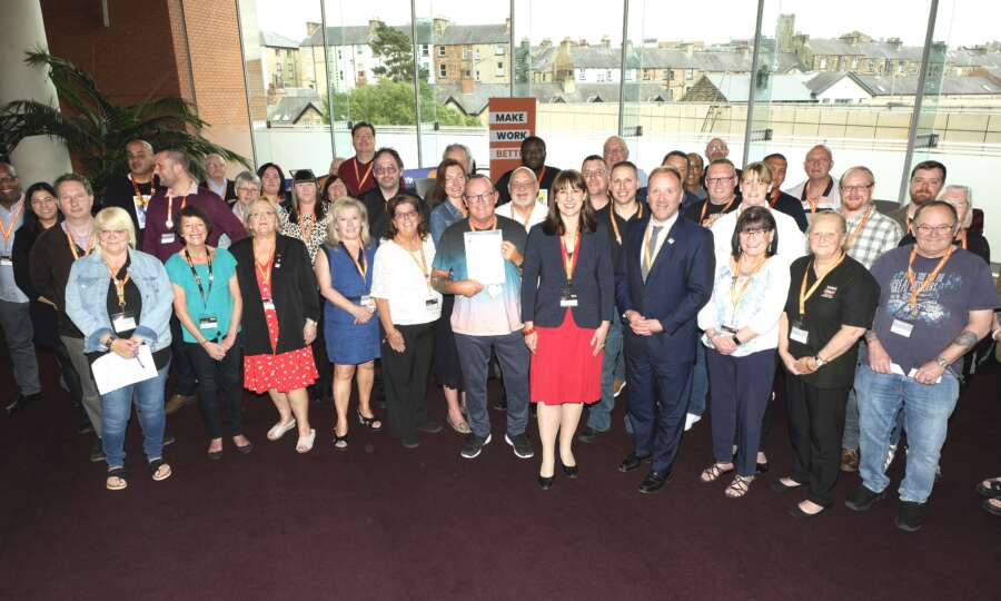 ADSA WORKERS MEET SHADOW CHANCELLOR RACHEL REEVES AT GMB CONGRESS AFTER SUPERMARKET MISCALCULATES THOUSANDS OF WORKERS WAGES EVERY MONTH