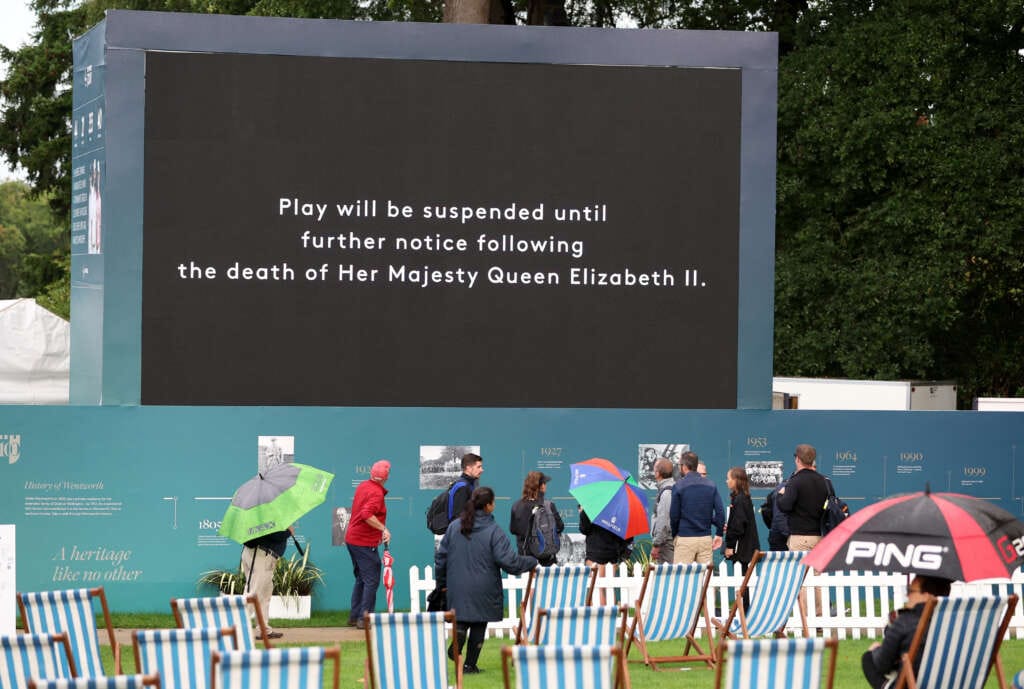 BMW PGA Championship halts play after death of Queen Elizabeth II