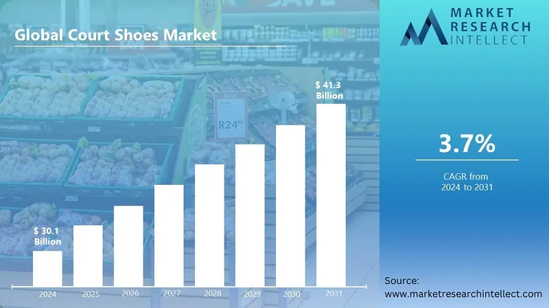 Court Shoes Market Projected to Grow from USD 30.1 Billion in 2024 to USD 41.3 Billion by 2031, Driven by Rising Sports Participation and Technological Advancements