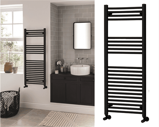 New Axis Matt Black MD062 Towel Warmer by Vogue (UK)