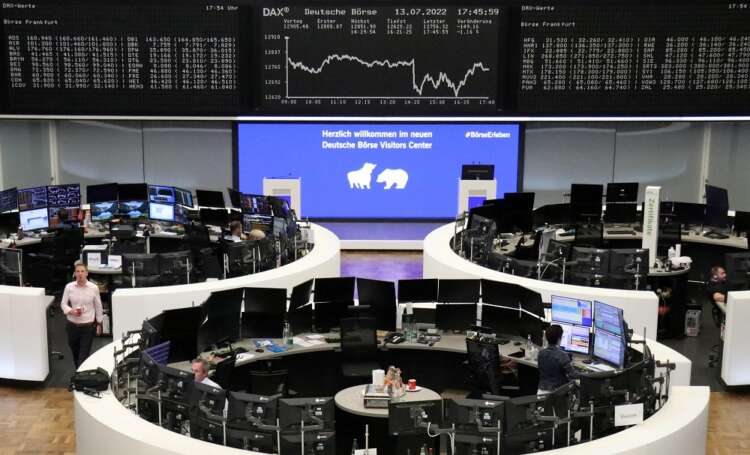 European shares rise on easing energy supply worries; Draghi speech in focus