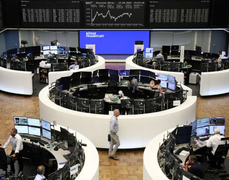 European shares edge higher on healthcare lift, weak China data stokes worries