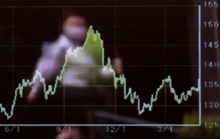 Global stock index dips while bond yields, dollar climb