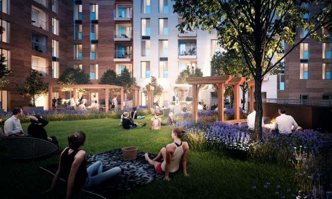 Atlas Residential and Rockspring Property Investment Managers LLP's complete and operational site, Bow Square, Southampton