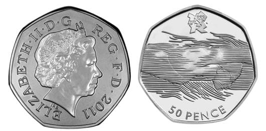 2012 Olympics swimming fifty pence 