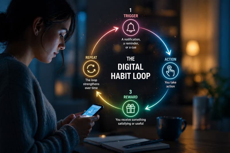 The Digital Habit Loop—How Technology Is Quietly Rewiring Everyday Behavior