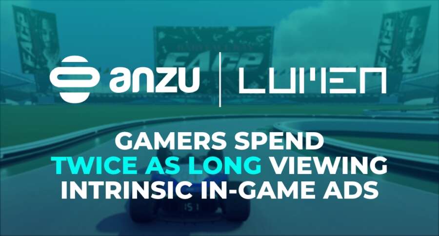 Gamers Spend Twice As Long Viewing Intrinsic In-Game Ads Compared To Other Digital Channels, Reveals New Research From Lumen and Anzu