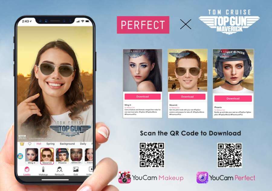 Perfect Corp. Brings Paramount Pictures’ Top Gun: Maverick to Life through an Interactive AR Virtual Try-On Experience