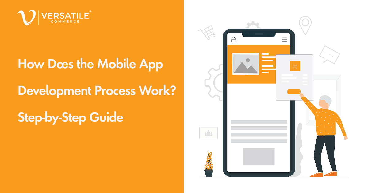 phone with icons and user interacting.