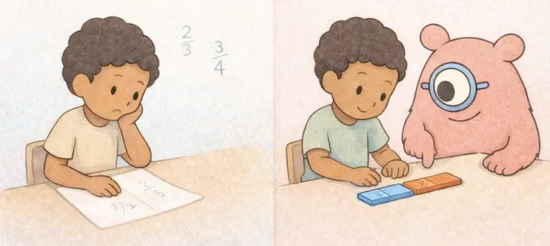 Fractions for Dyscalculic and Autistic Learners: Visual and Tactile-First