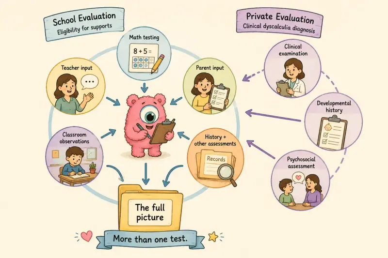 School and private evaluation for dyscalculia