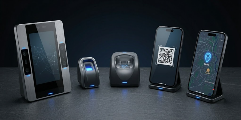 Transline Technologies attendance product range including facial recognition fingerprint scanner palm vein recognition QR code and geo check-in devices