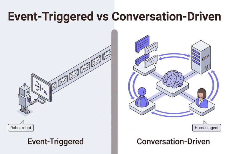 Event-Triggered vs Conversation-Driven
