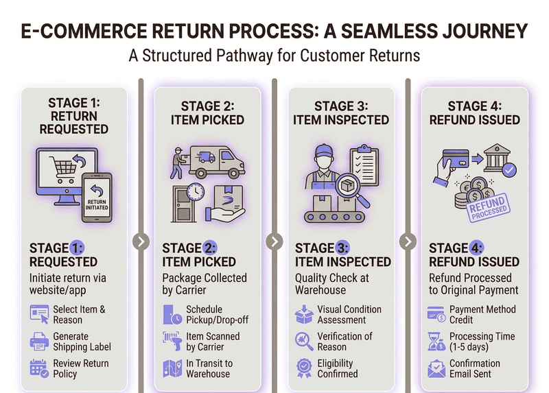 An Infographic representing State-Machine Workflow