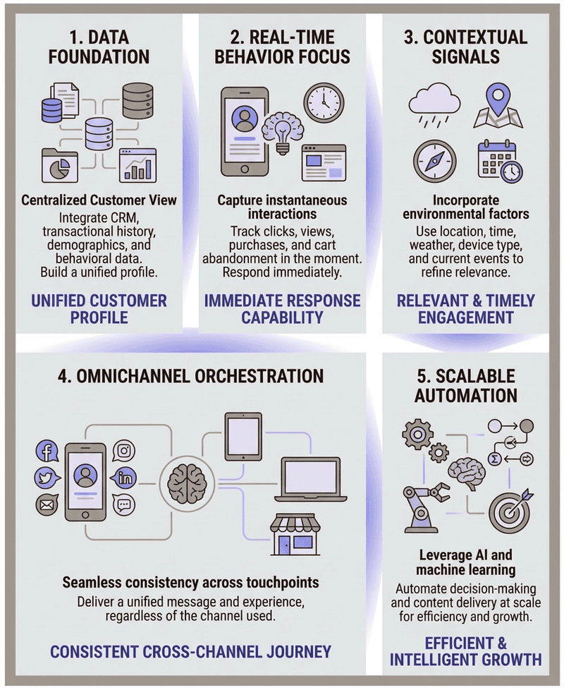 An infographic representing how to turn data into personalized experiences