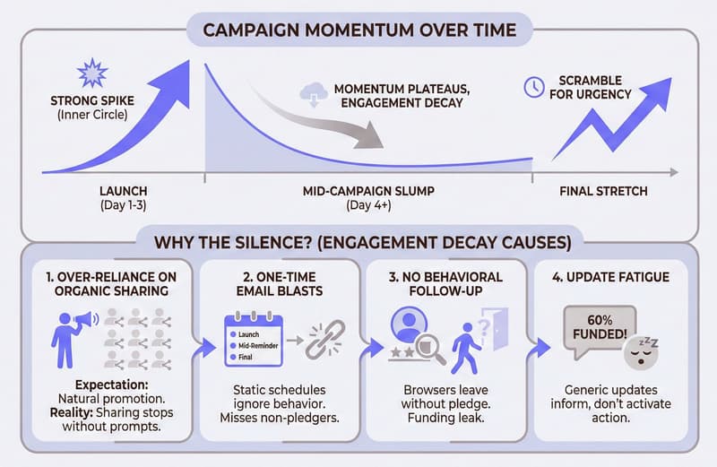 An Infographic representing Why Traditional Campaigns Go Silent After Launch