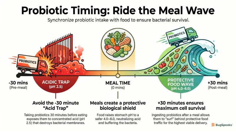 Probiotic Timing: Ride the Meal Wave