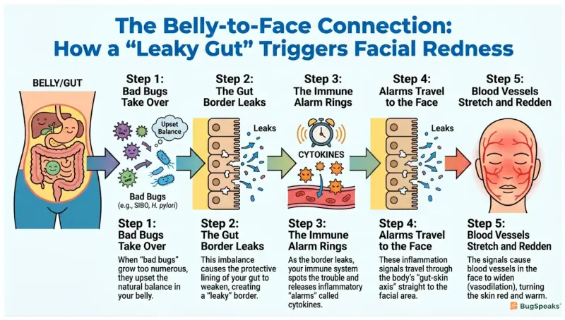 How a Leaky Gut Triggers Facial Redness