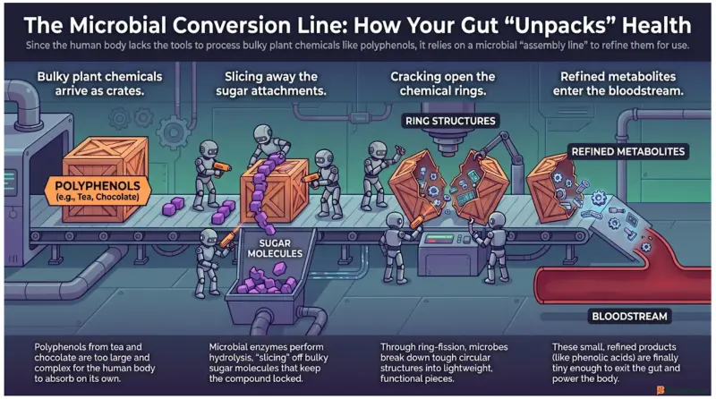 Microbial Conversion Line: How your Gut Unpacks Health