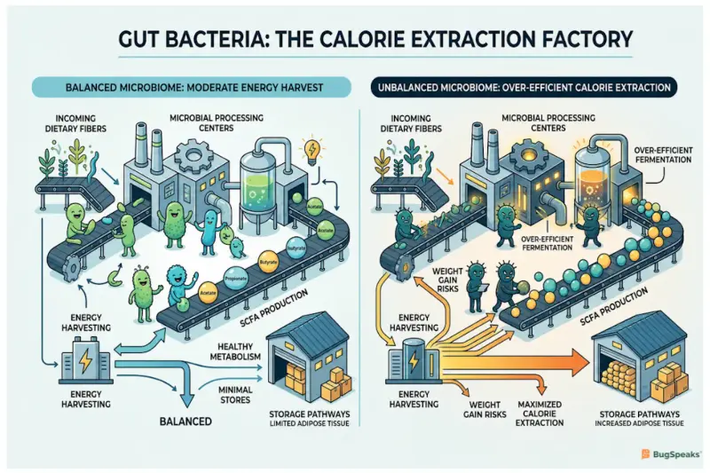 Gut Bacteria: The Calorie Extraction Factory