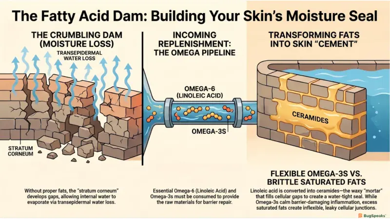 The FattY Acid Dam: Building your Skin Moisture Seal