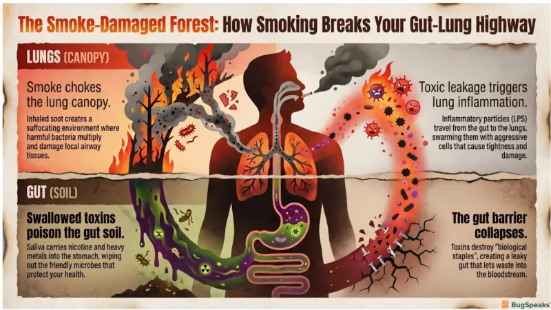 How Smoking breaks the Gut-Lung Axis
