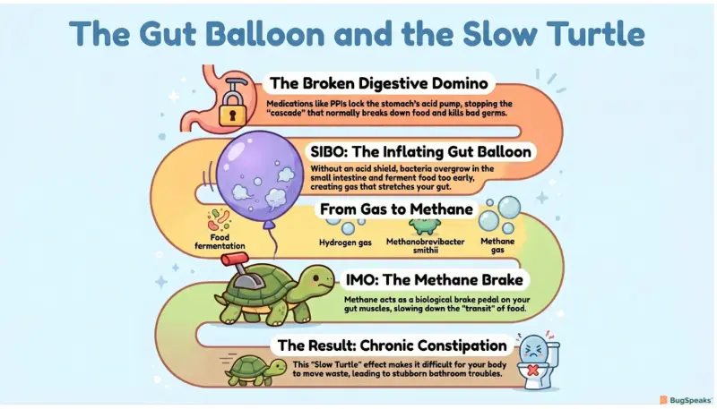The Gut Balloon and the Slow Turtle