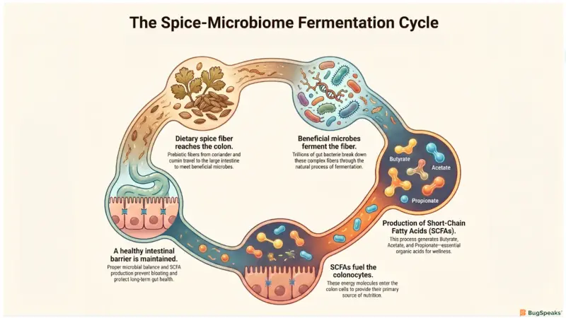 The Spice Microbiome Fermentation Cycle