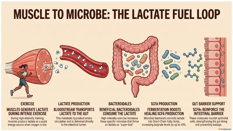 Muscle to Microbes: The Lactate Fuel Loop
