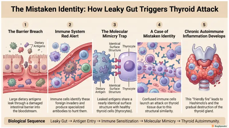 The Mistaken Identity: How Leaky Gut Triggers Thyroid Attack