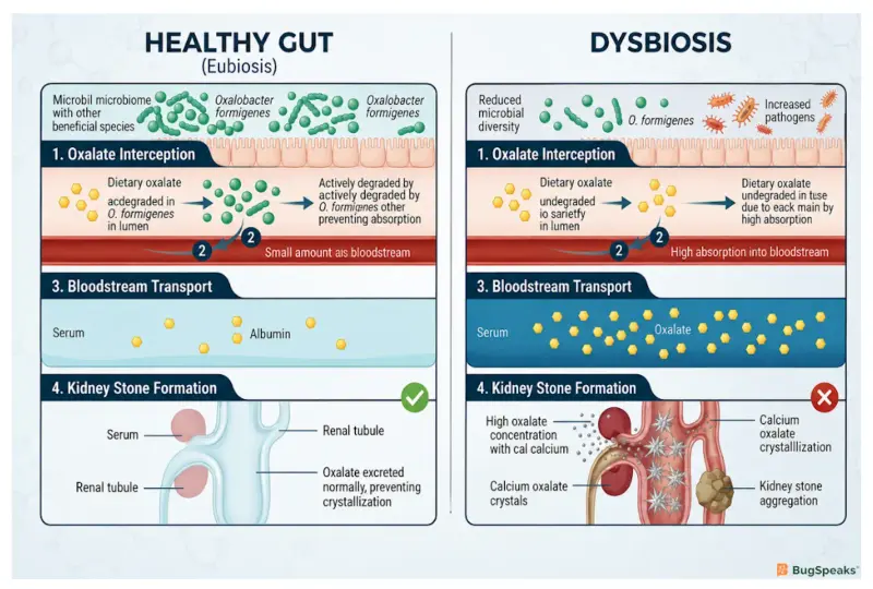 Kidney stones: Healthy vs Dysbiosis