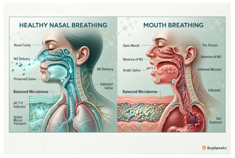 Mouth Breathing vs Nose Breathing: Impact on Oral and Gut Health
