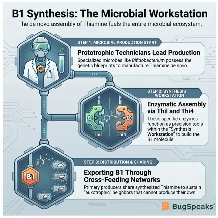B1 Synthesis: The Microbial Workstation