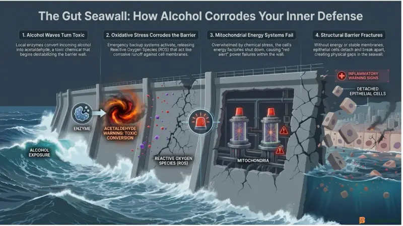 The Gut Seawall: How Alcohol Corrodes Your Inner Defense
