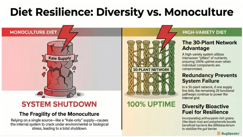 Diet Resilience: Diversity vs Monoculture