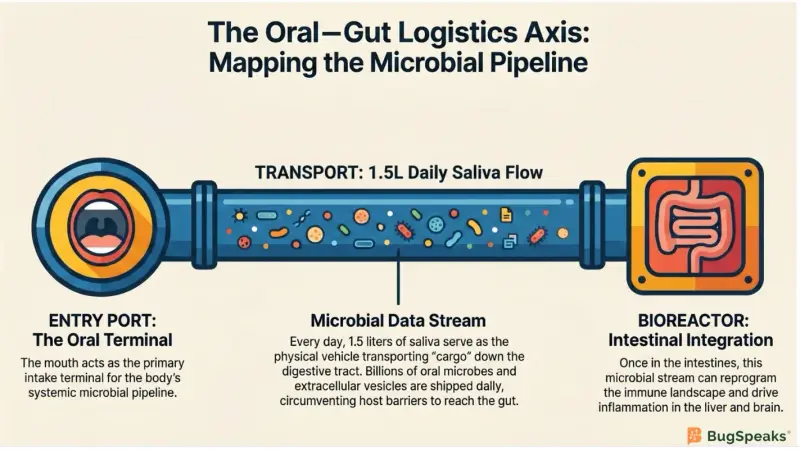 The Oral-Gut Logistics Axis