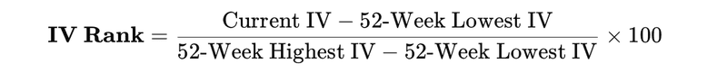 Formula of IV Rank