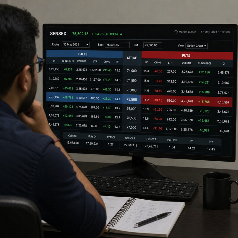 how to analyse sensex option chain