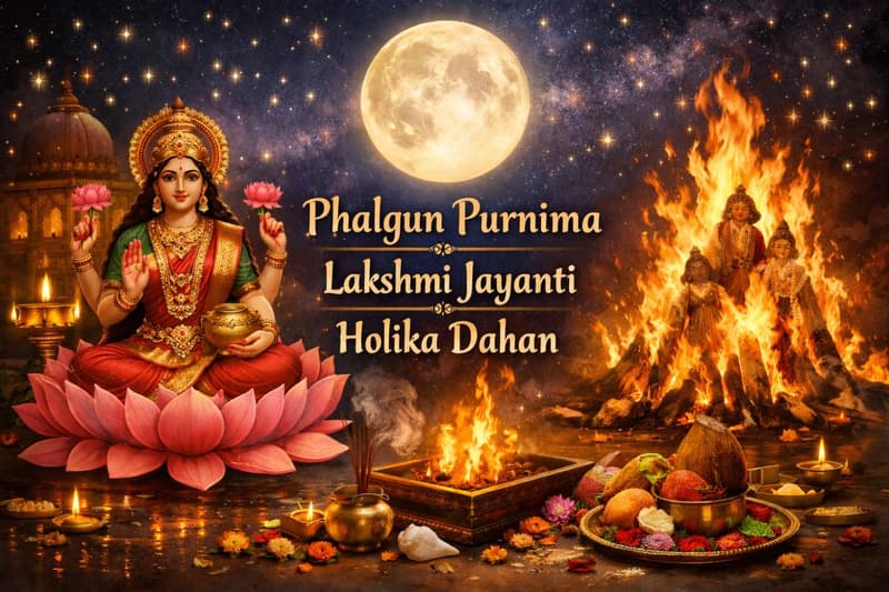 21-22 March 2027: Phalgun Purnima, Lakshmi Jayanti, Holika Dahan