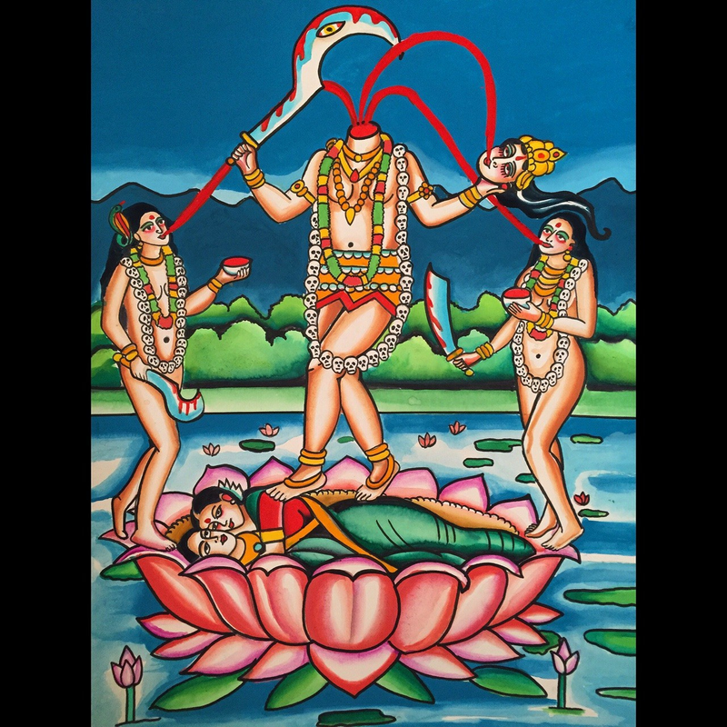 The standard iconography of Goddess Chinnamasta.