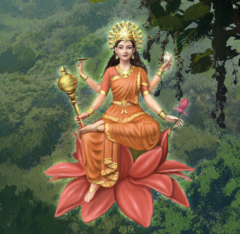 The standard iconography of Goddess Siddhidatri.