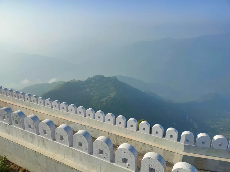 View of the valley from Kali Ka Tibba Temple in Chail, Himachal Pradesh.